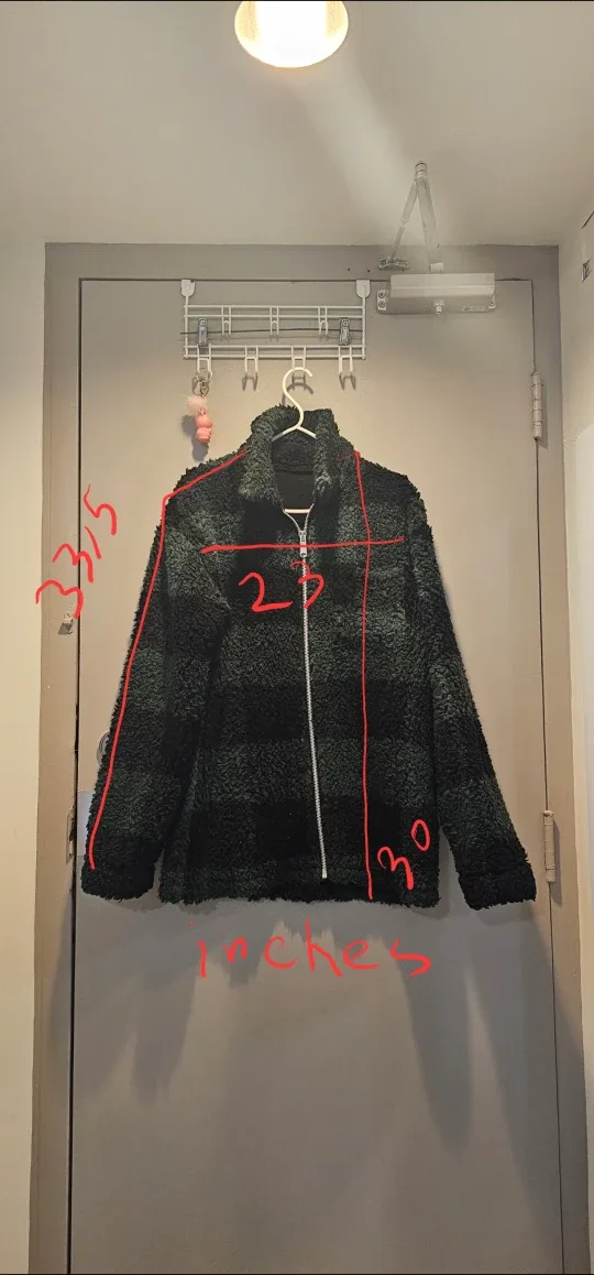 Green & Black Plaid Sherpa Jacket image indicator(2)