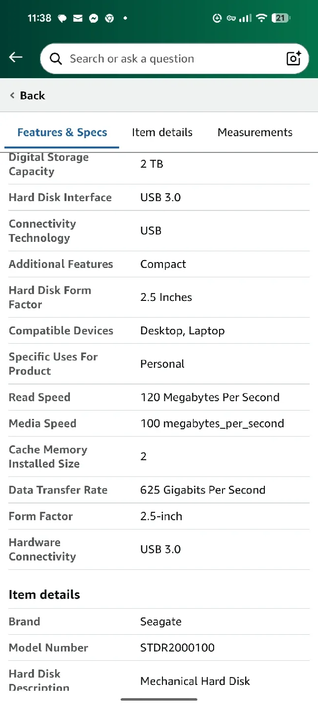 Seagate Backup Plus Slim 2TB Portable Storage - Black image indicator(9)