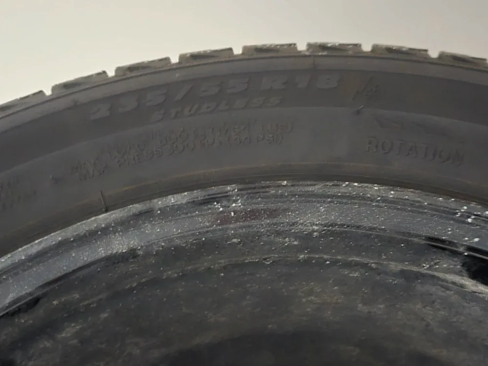 Michlen snow tires used 2 seasons only 235/55 R18 on rims image indicator(3)