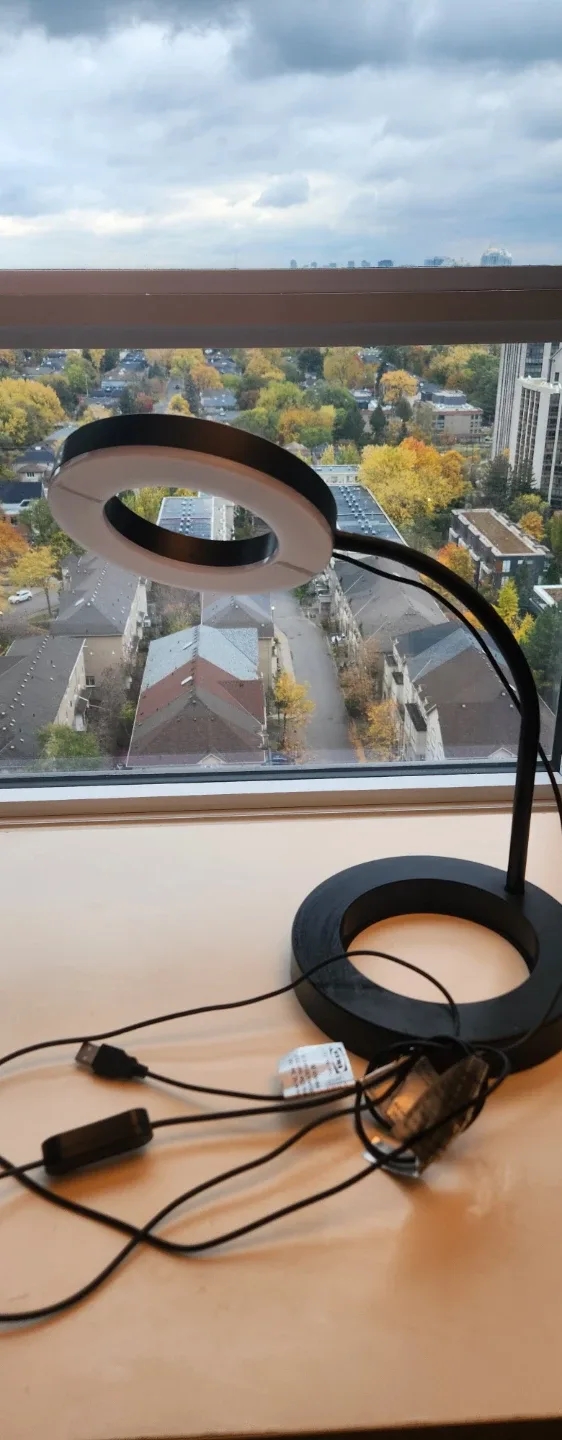 LED Ring Light Desk Lamp - Black image indicator(2)