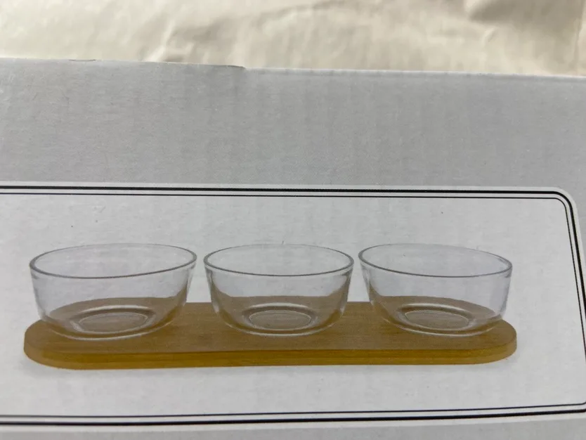 Glass serving Bowls with tray