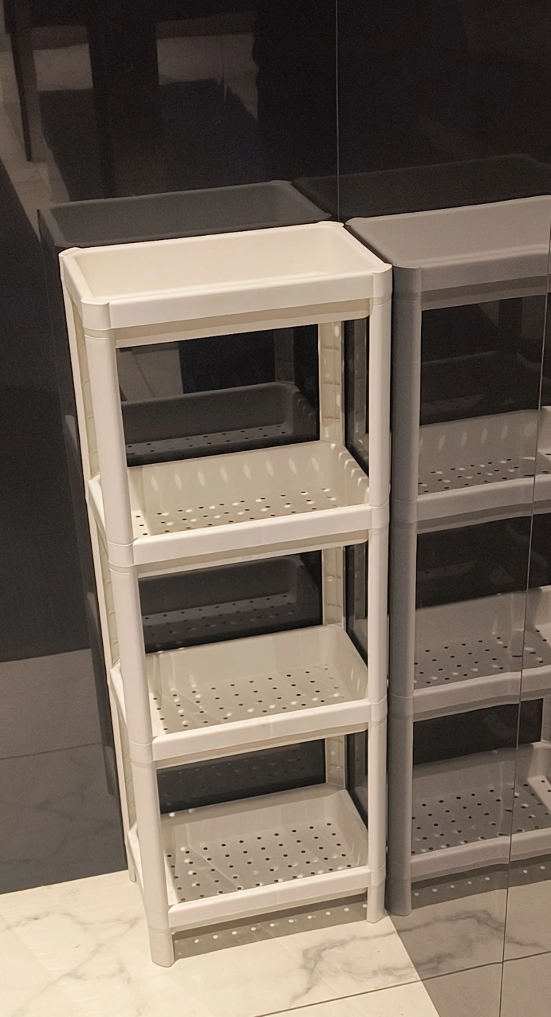 White 4-Tier Plastic Shelf Unit - photo 2