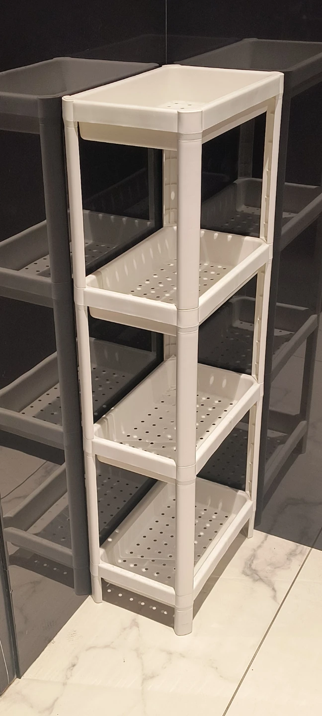 White 4-Tier Plastic Shelf Unit - photo 3