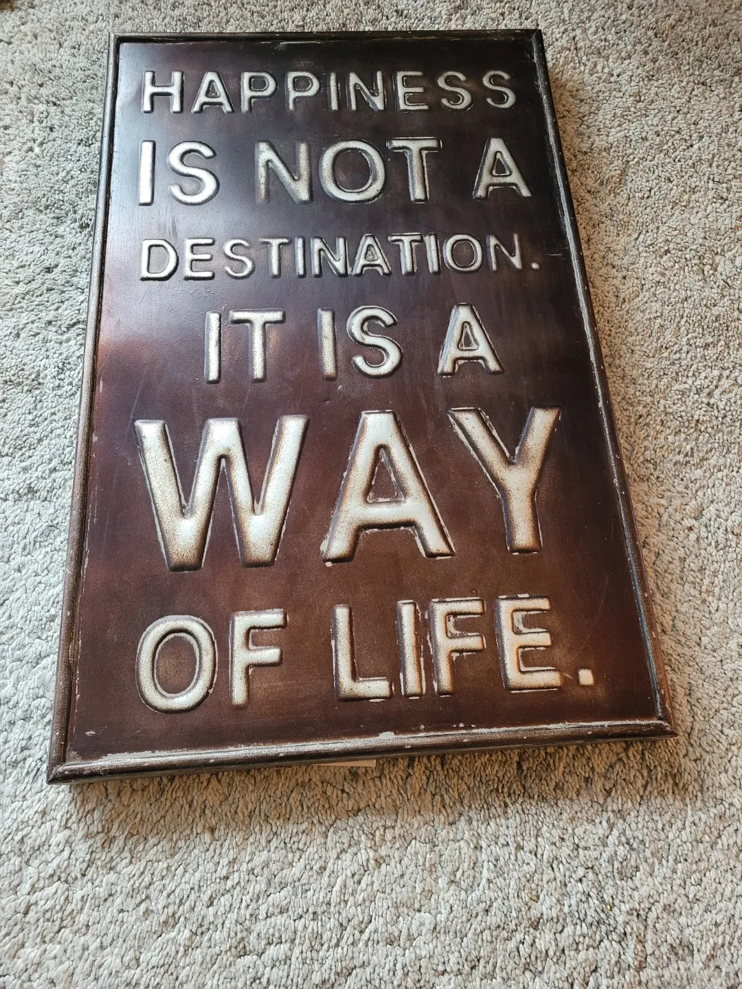 Large Metal Wall Art - "Happiness is a Way of Life thumbnail
