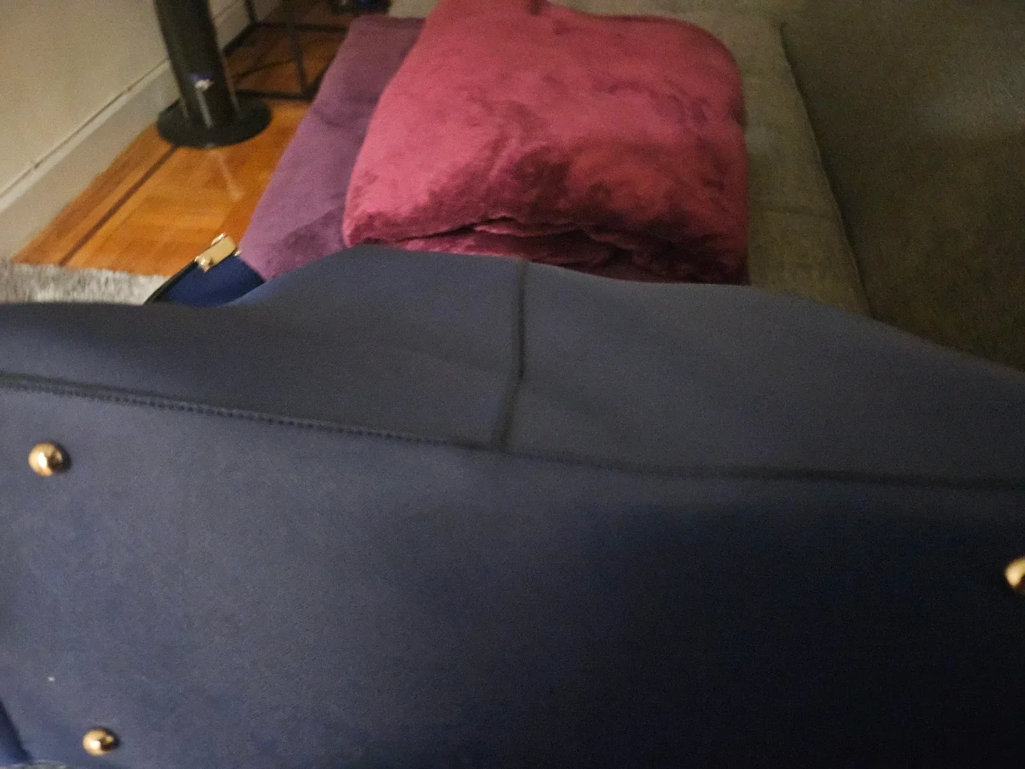 Monroe and Main royal blue tote bag with bamboo handles. image indicator(6)