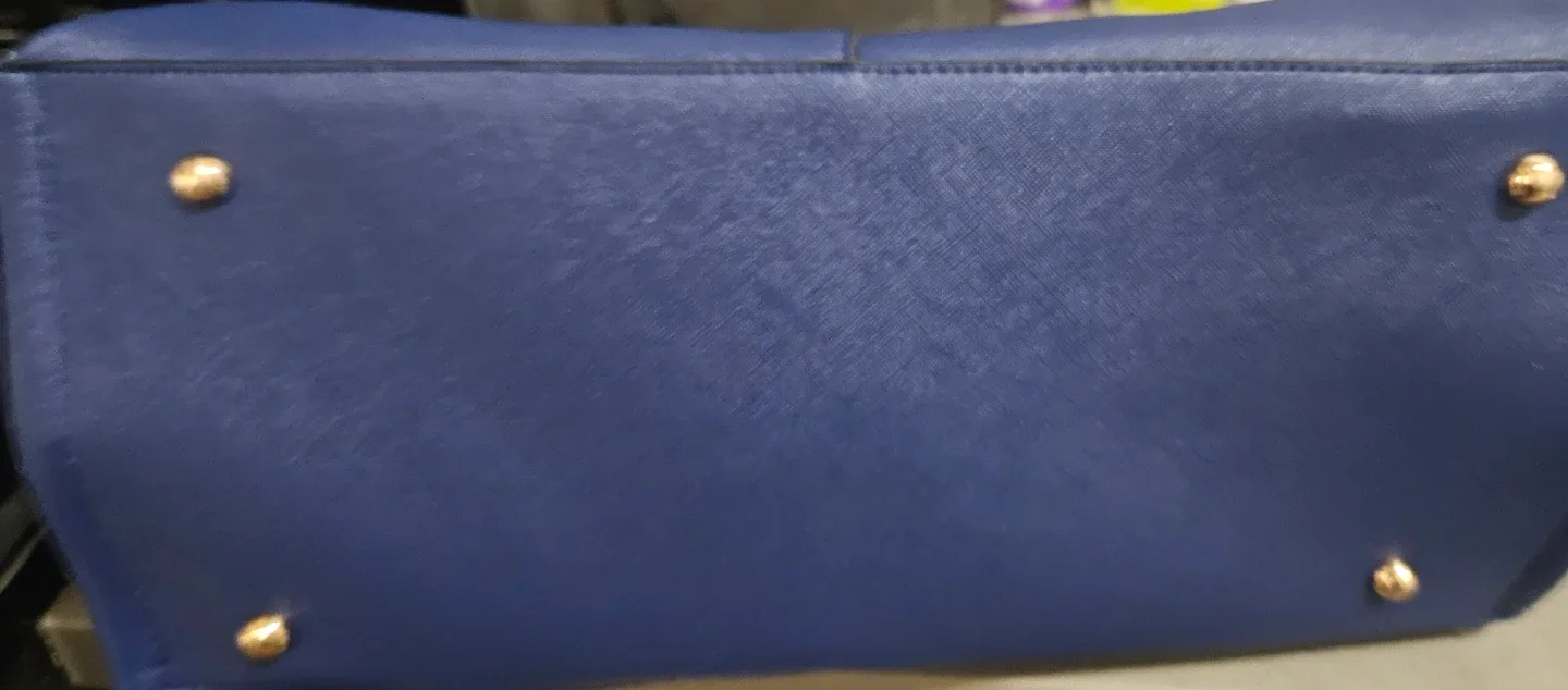 Monroe and Main royal blue tote bag with bamboo handles. image indicator(7)