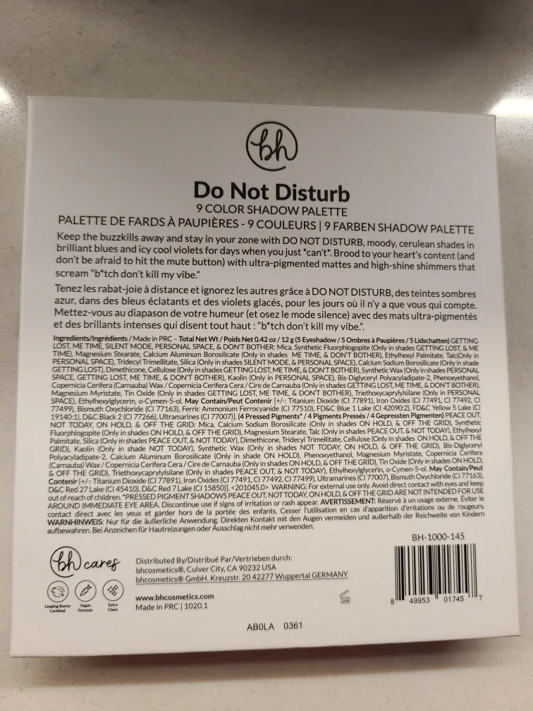 BH Cosmetics Do Not Disturb Eyeshadow Palette image indicator(4)