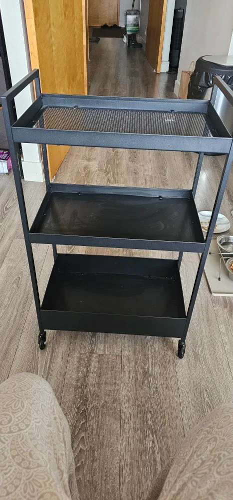 Black Metal Rolling Cart