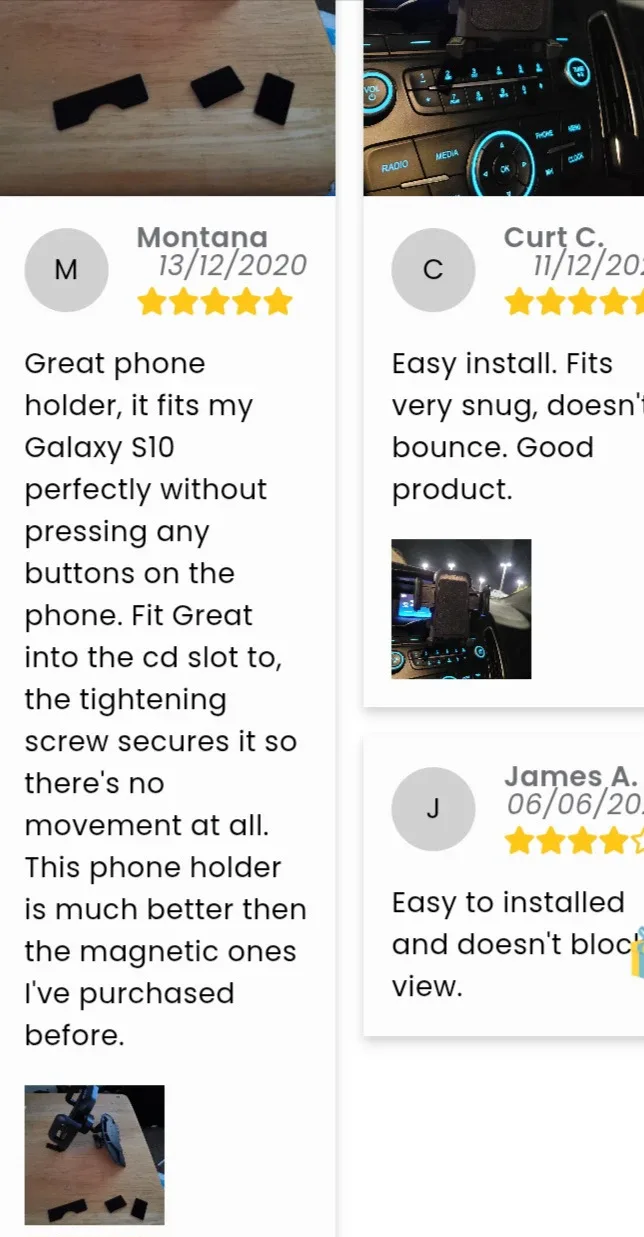 NEW!  Mpow 051BB CD Slot Car Phone Mount - Black image indicator(10)