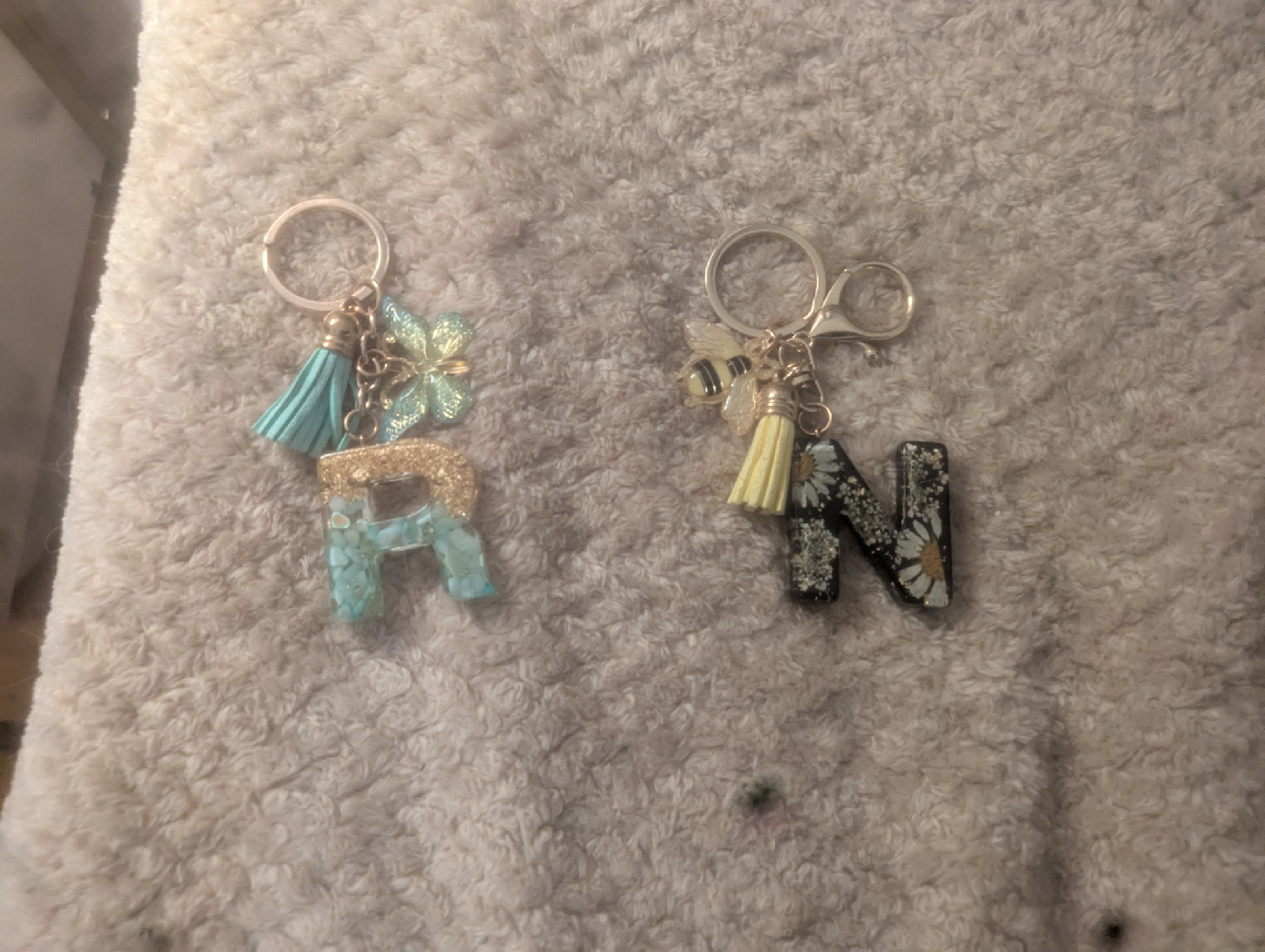 Letter Keychains - R and N