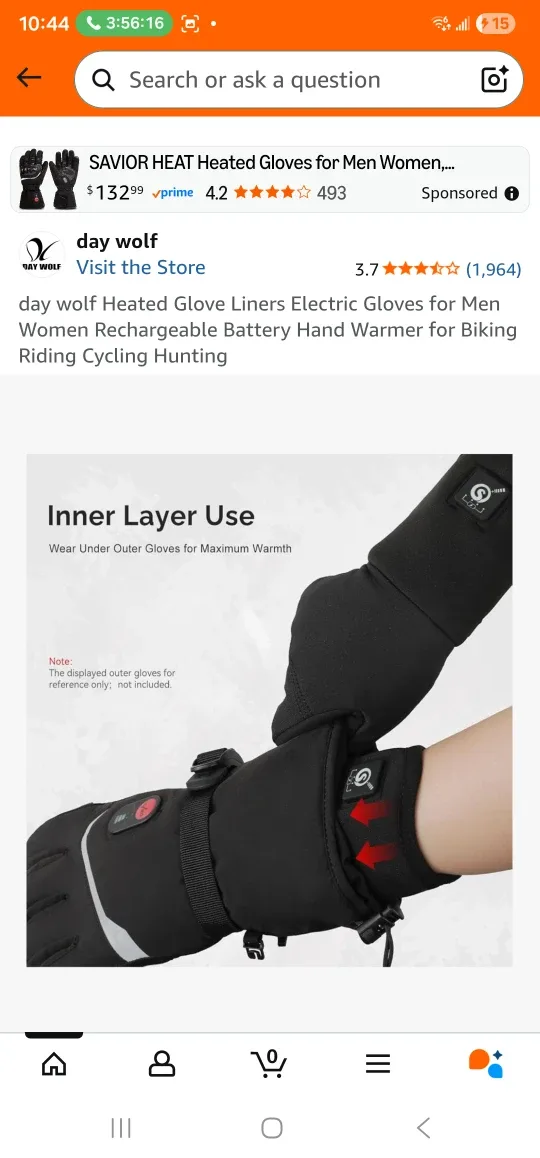 Day Wolf Heated Glove Liners - Rechargeable image indicator(6)