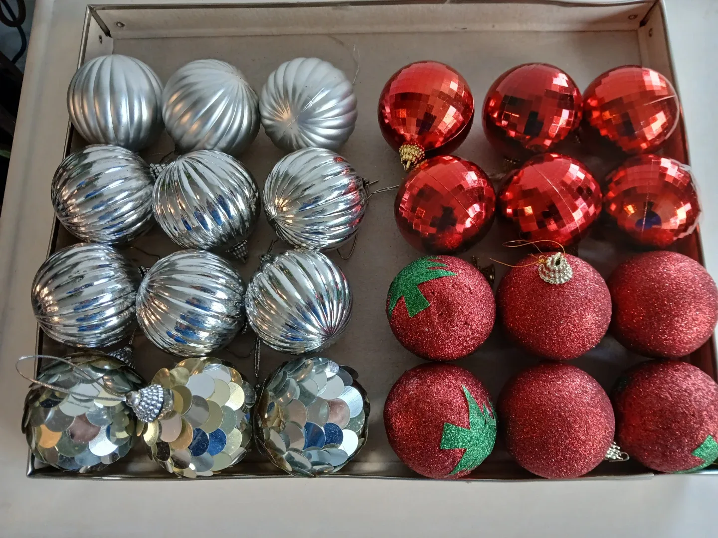 Christmas Ornaments available - Silver & RedNon-negotiable. thumbnail