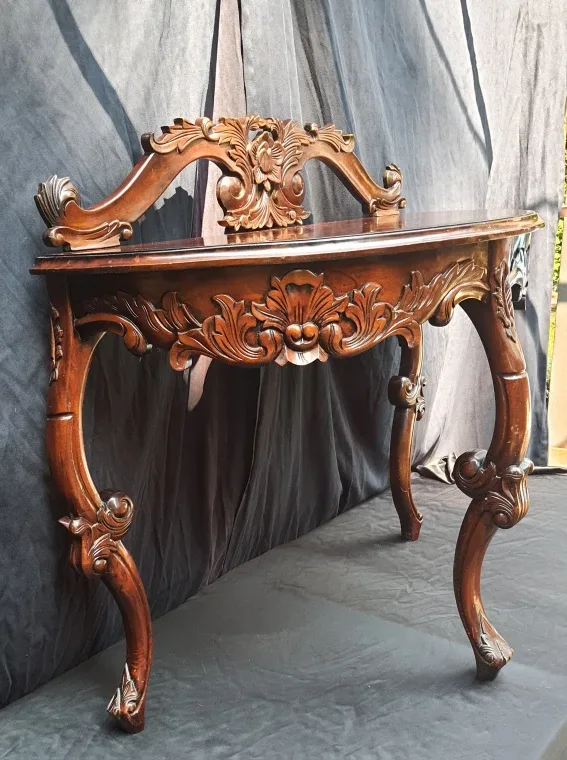 Ornate Wooden Console Table image indicator(3)