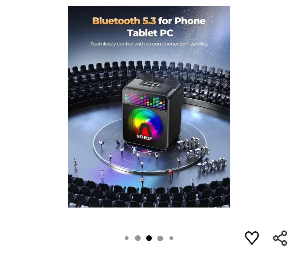 SDRD SD-512 Karaoke Speaker with Microphones - New🥕 image indicator(4)