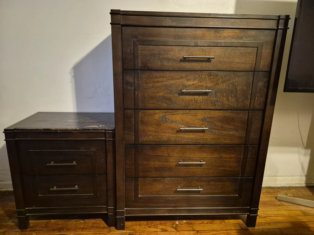 Wooden Dresser and Nightstand Set