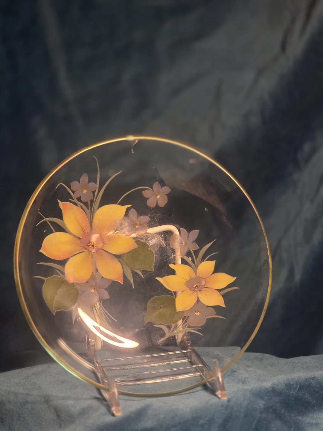 Floral Glass Plate