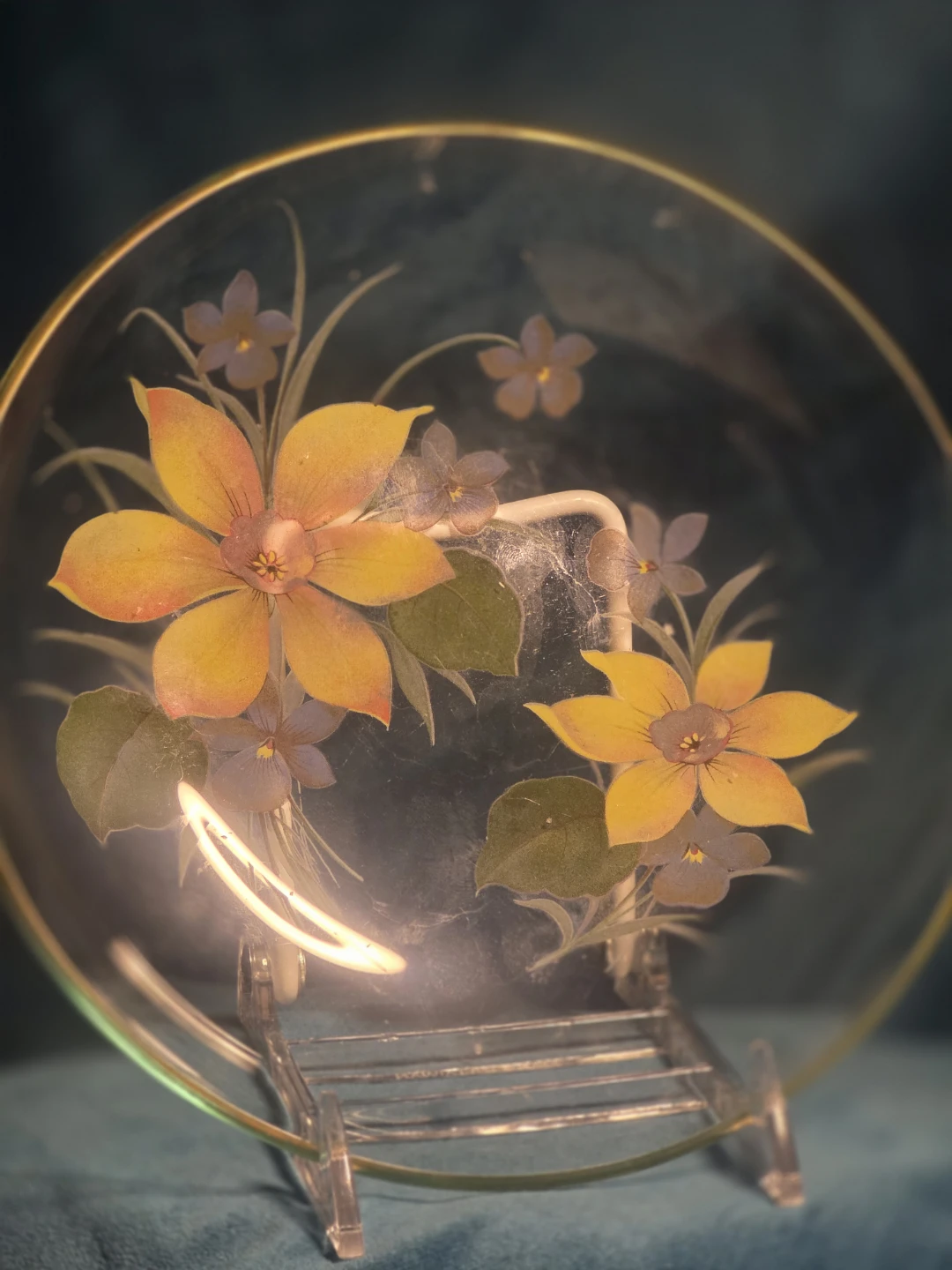 Floral Glass Plate - photo 2