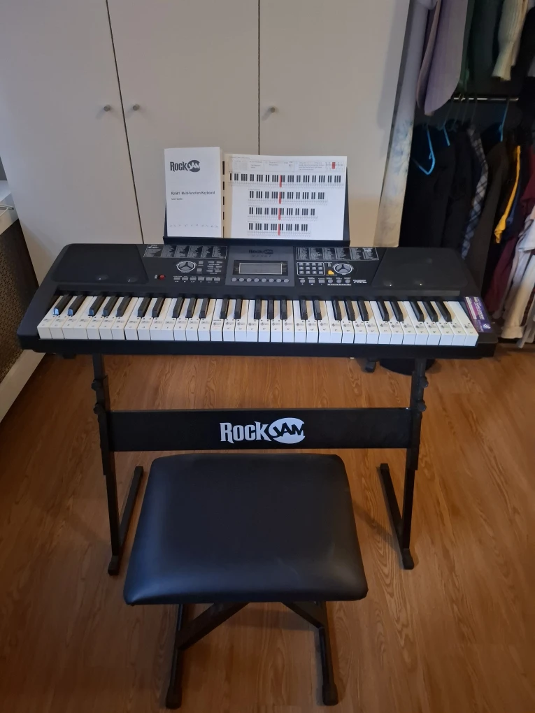Rock Jam 61-key keyboard piano kit with stand and stool - photo 5