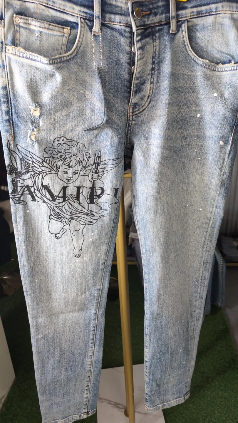 Amiri Jeans with Angel Graphic