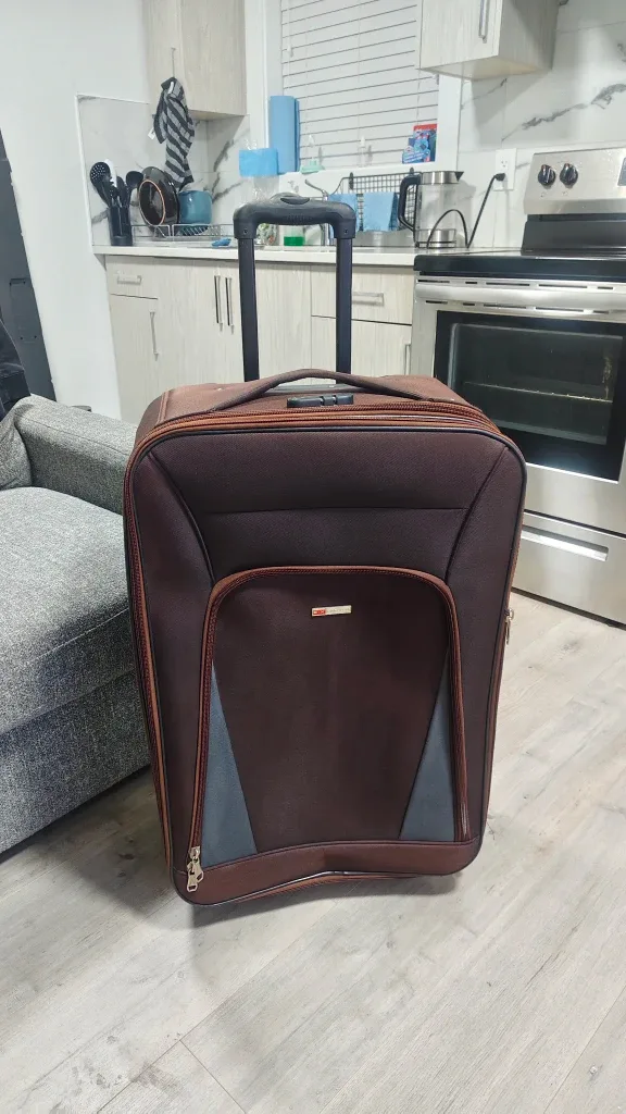 Brown and Black Rolling Check in Suitcase - Approx. 30 inches image indicator(2)