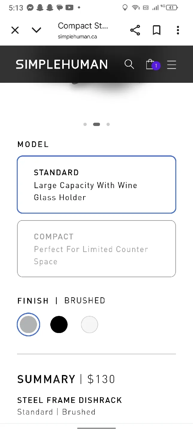 Simplehuman Standard Dish Rack image indicator(4)