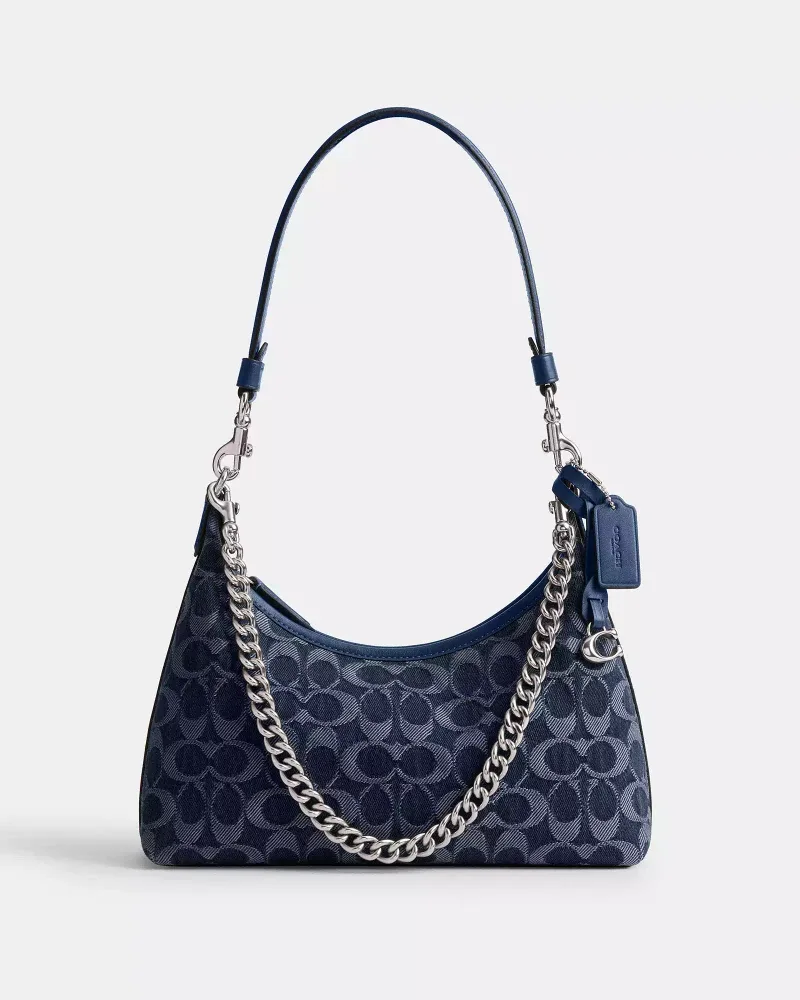 Coach Juliet 25 In Signature Jacquard In Dark Blue Denim