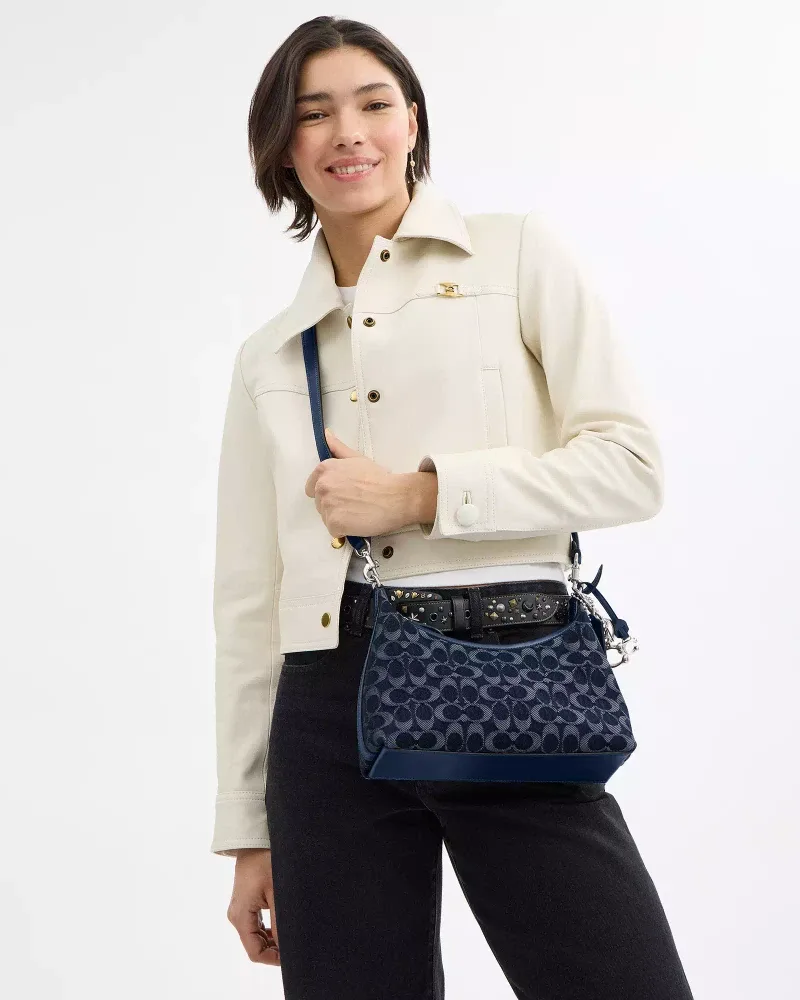 Coach Juliet 25 In Signature Jacquard In Dark Blue Denim image indicator(9)
