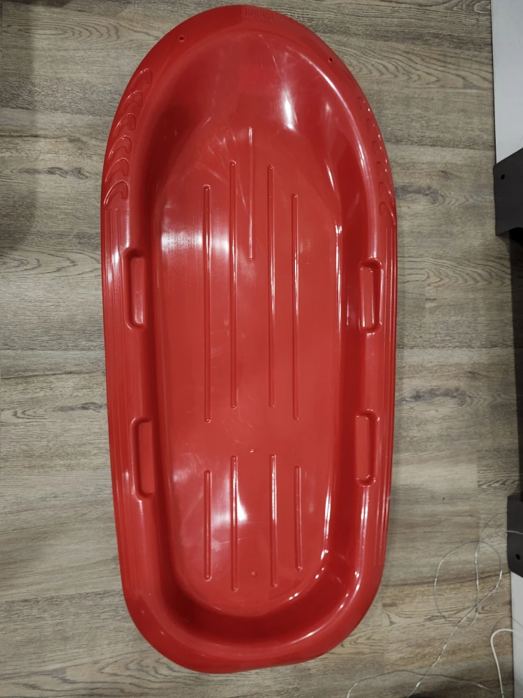 Red Plastic Toboggan Sled - photo 2