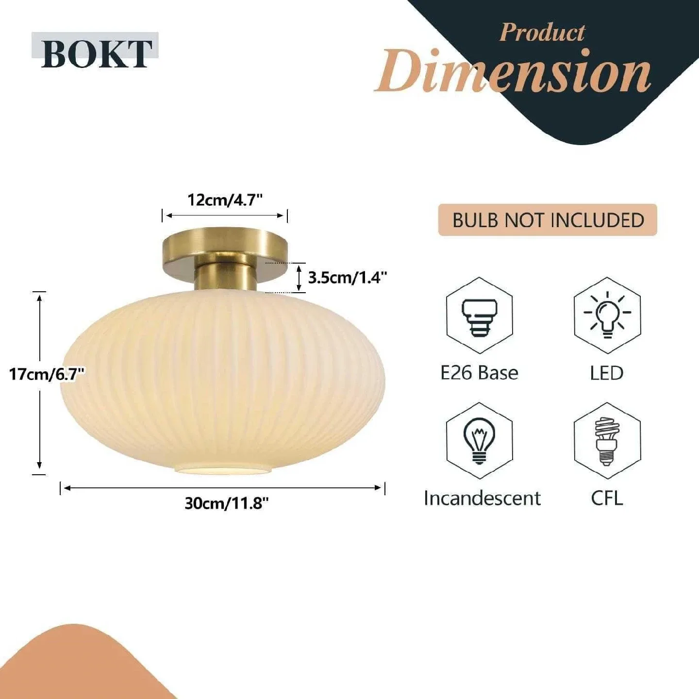 BOKT Flush Mount Ceiling Light - New in Box! image indicator(2)