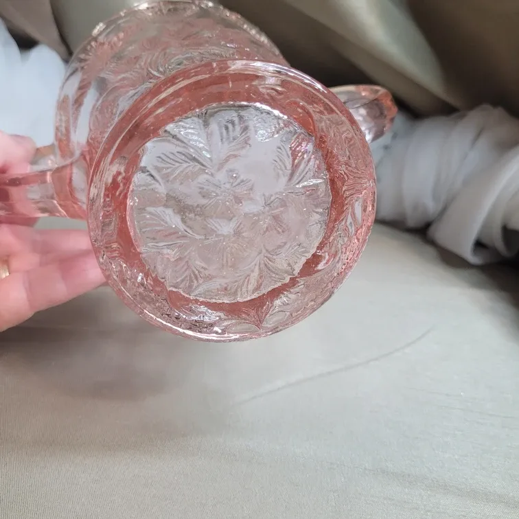 Fenton Vintage Pink Depression Glass Strawberry Double Handle... image indicator(4)