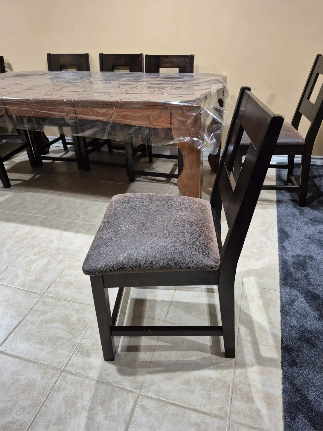 Dining Table with Chairs - Dark Wood image indicator(9)