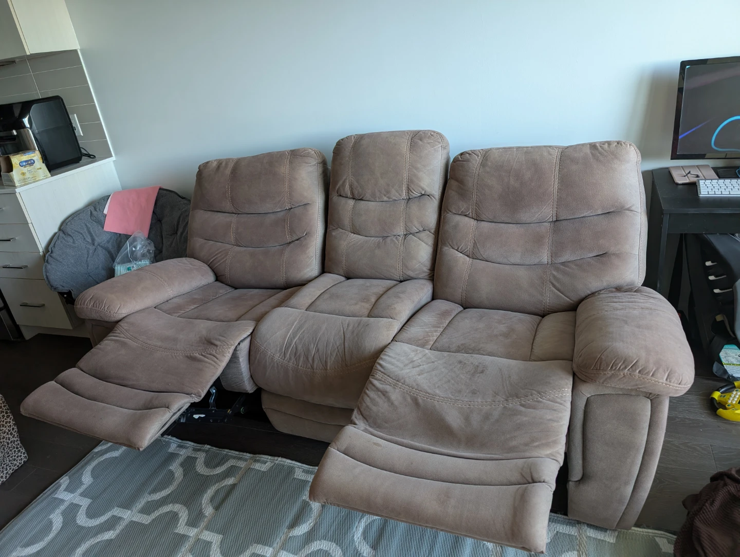 Triple Recliner Sofa - Great for Lounging - photo 2