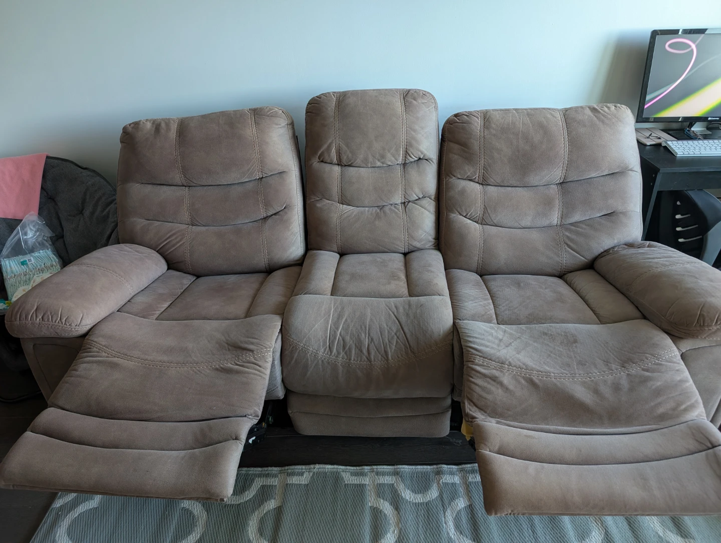 Triple Recliner Sofa - Great for Lounging - photo 3