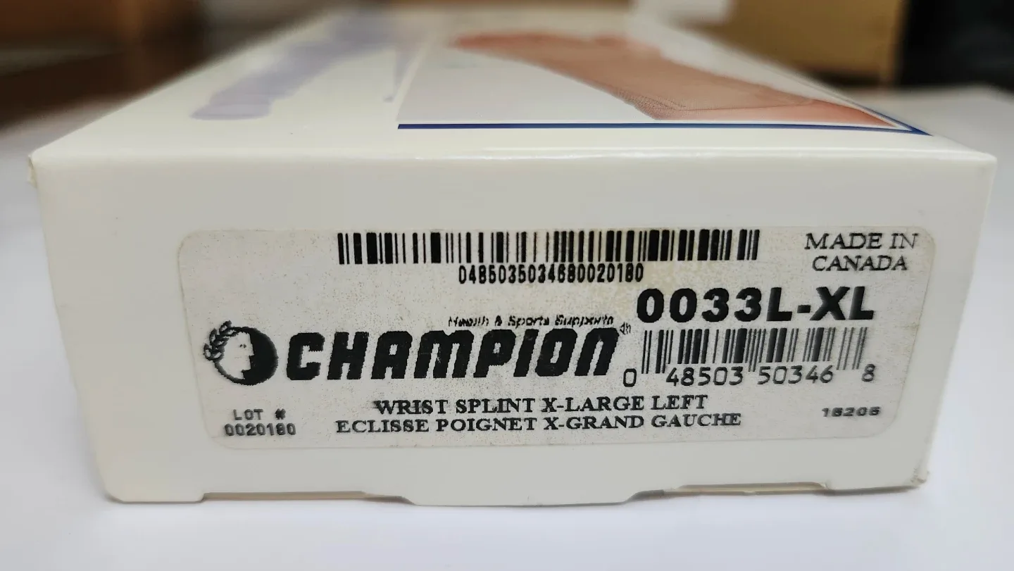 Brand New Champion Elastic Wrist Splint - XL - Left Hand image indicator(4)