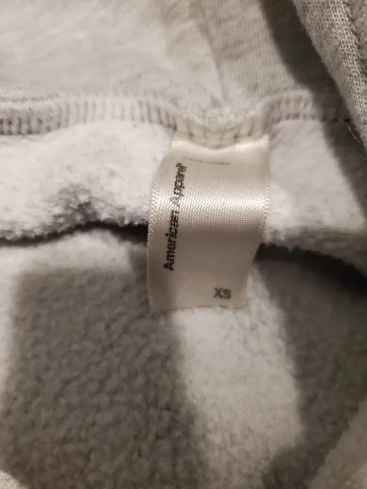 American Apparel XS Grey Zip-Up Hoodie image indicator(2)