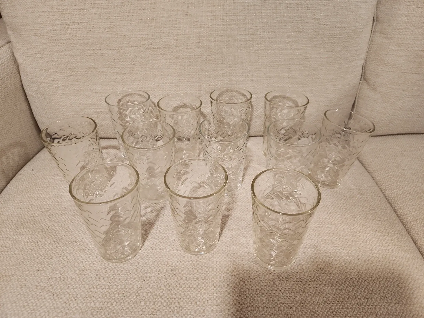 Set of 12 Textured Drinking Glasses