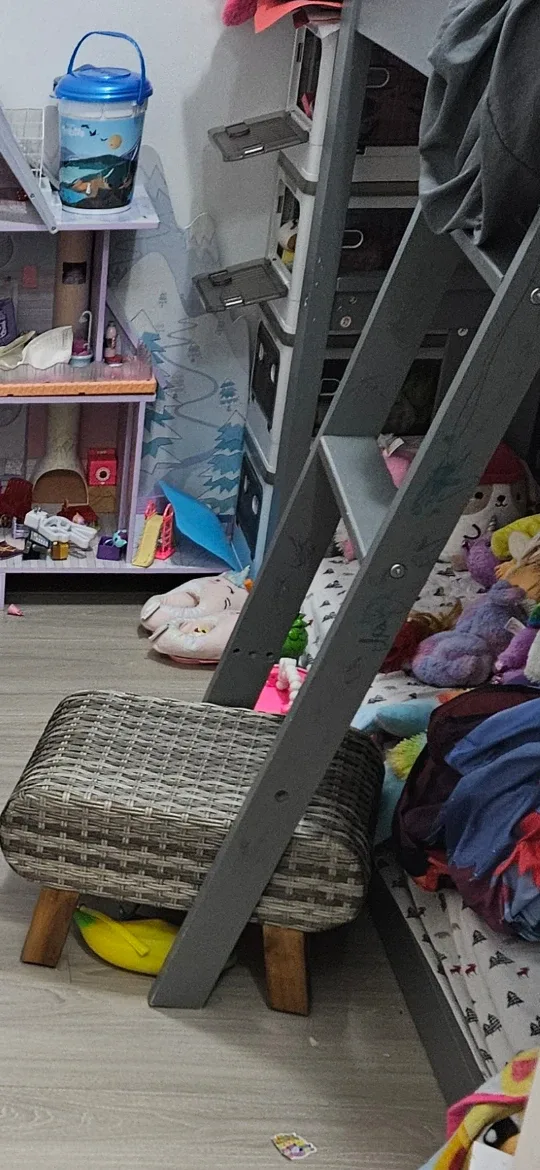 Grey Wooden Bunk Bed with House Design image indicator(9)