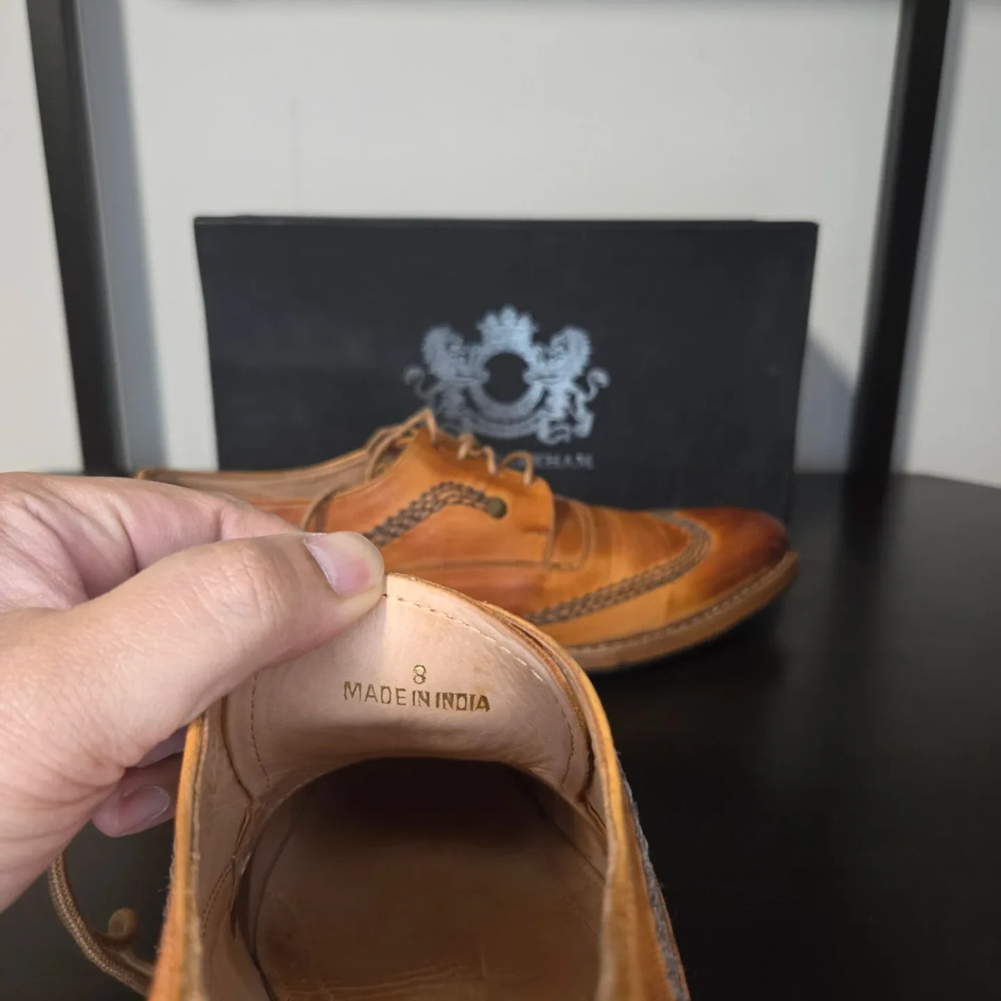 Jose & Markham Brown Leather Dress Shoes - Size 8 image indicator(5)