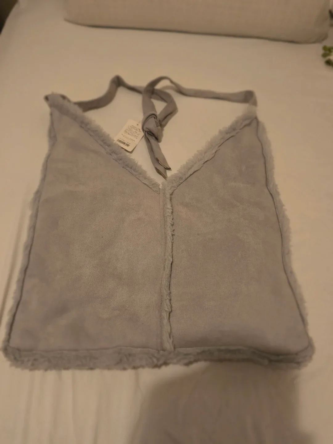 JAPAN New  Grey Faux Suede & Fur Shoulder Bag image indicator(2)