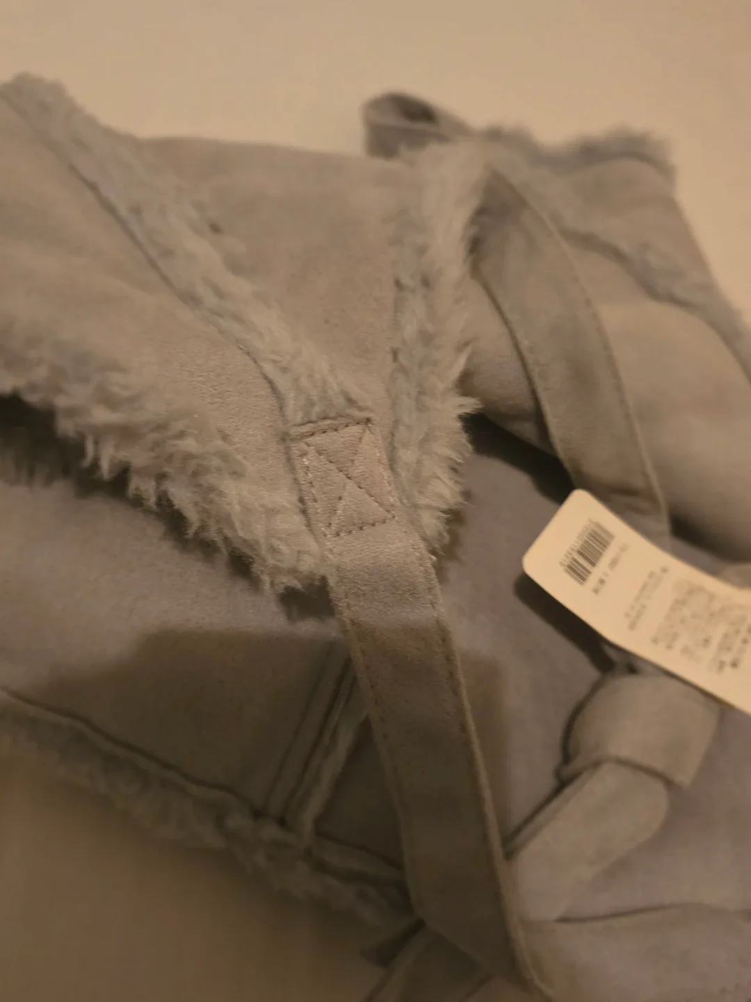 JAPAN New  Grey Faux Suede & Fur Shoulder Bag image indicator(3)