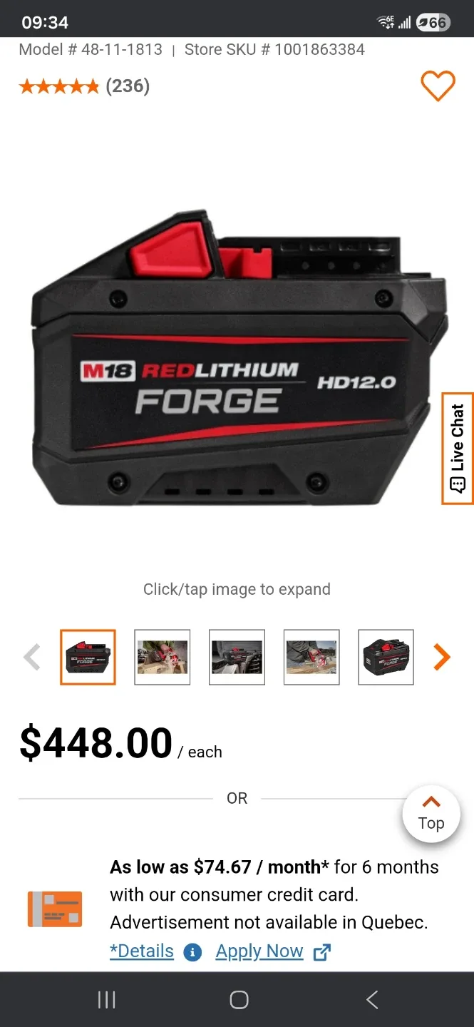 Milwaukee M18 RedLithium Forge HD12.0 Battery