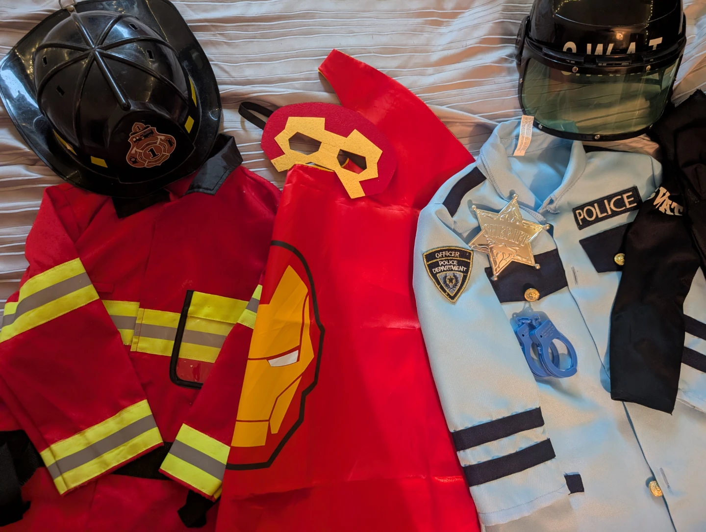 Kids' Costume Bundle: Firefighter, Police, Superhero, SWAT