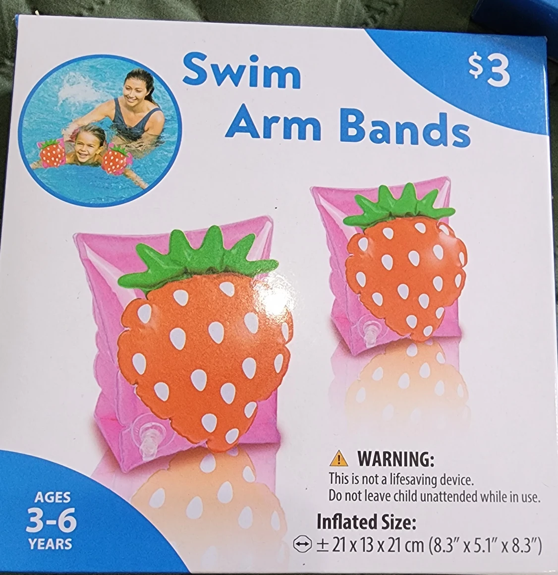Strawberry Swim Arm Bands - Ages 3-6