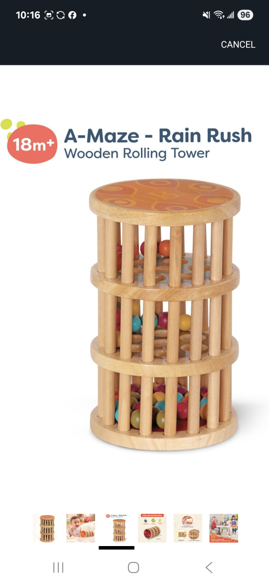 B. Toys A-Maze Rain Rush Wooden Rolling Tower Toy