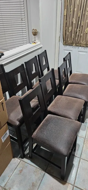 Set of 8 Dark Brown chairs