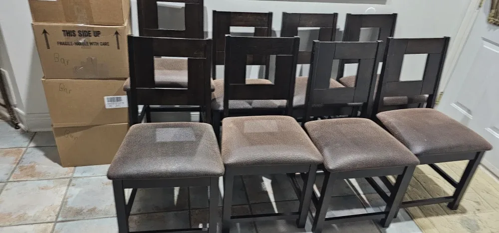 Set of 8 Dark Brown chairs image indicator(2)