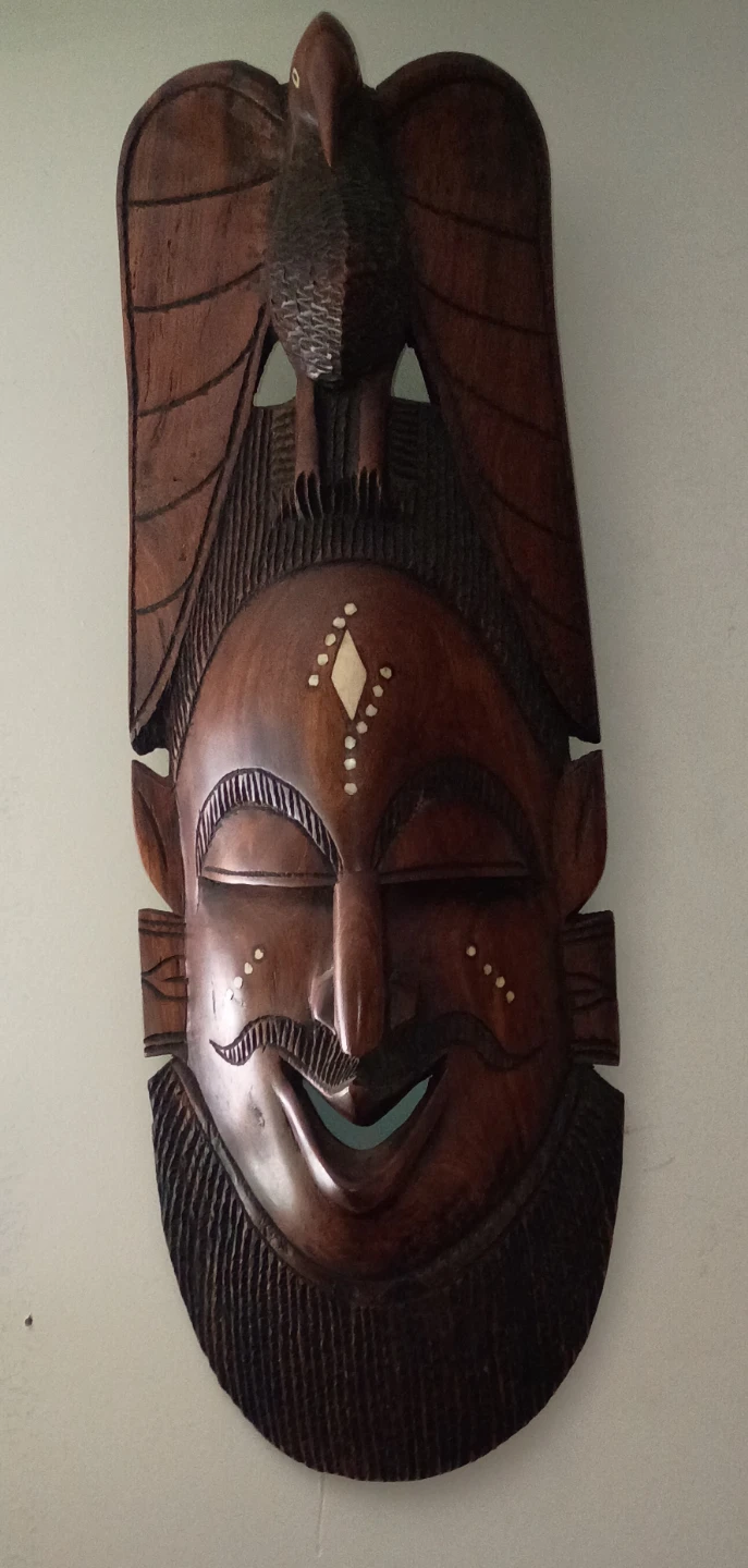 Hard carved large African mask