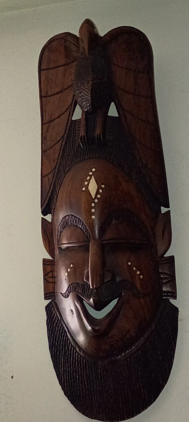 Hard carved large African mask - photo 2