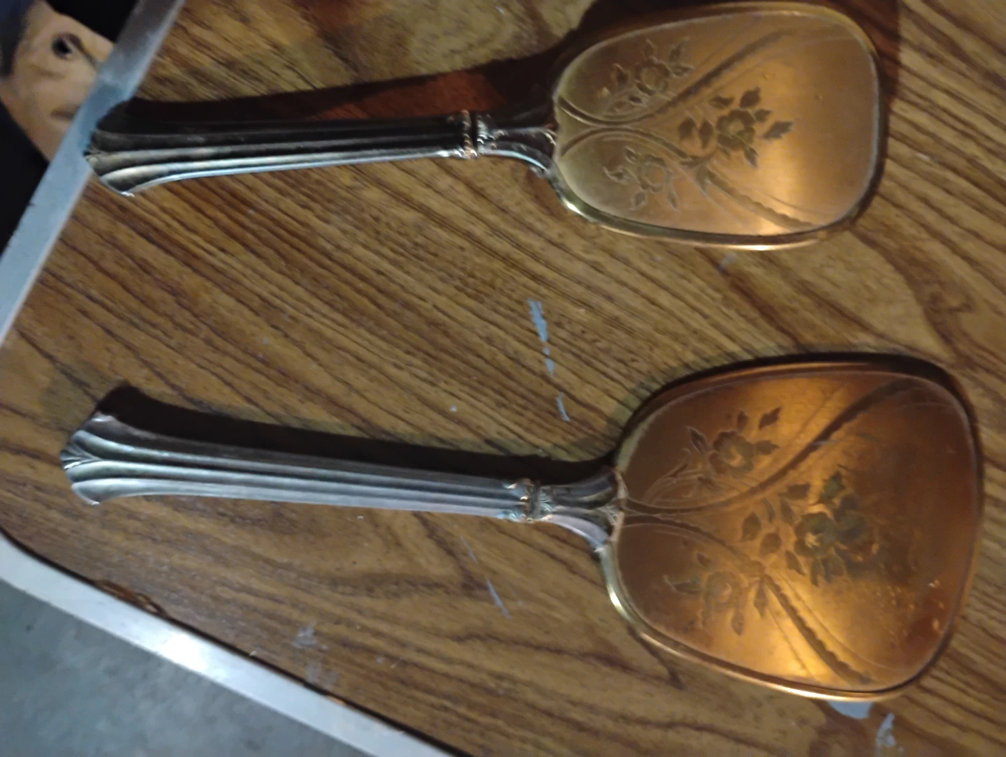 Vintage Hand Mirrors with Floral Design
