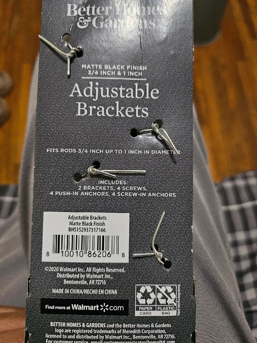 Better Homes & Gardens Adjustable Brackets - Matte Black image indicator(2)